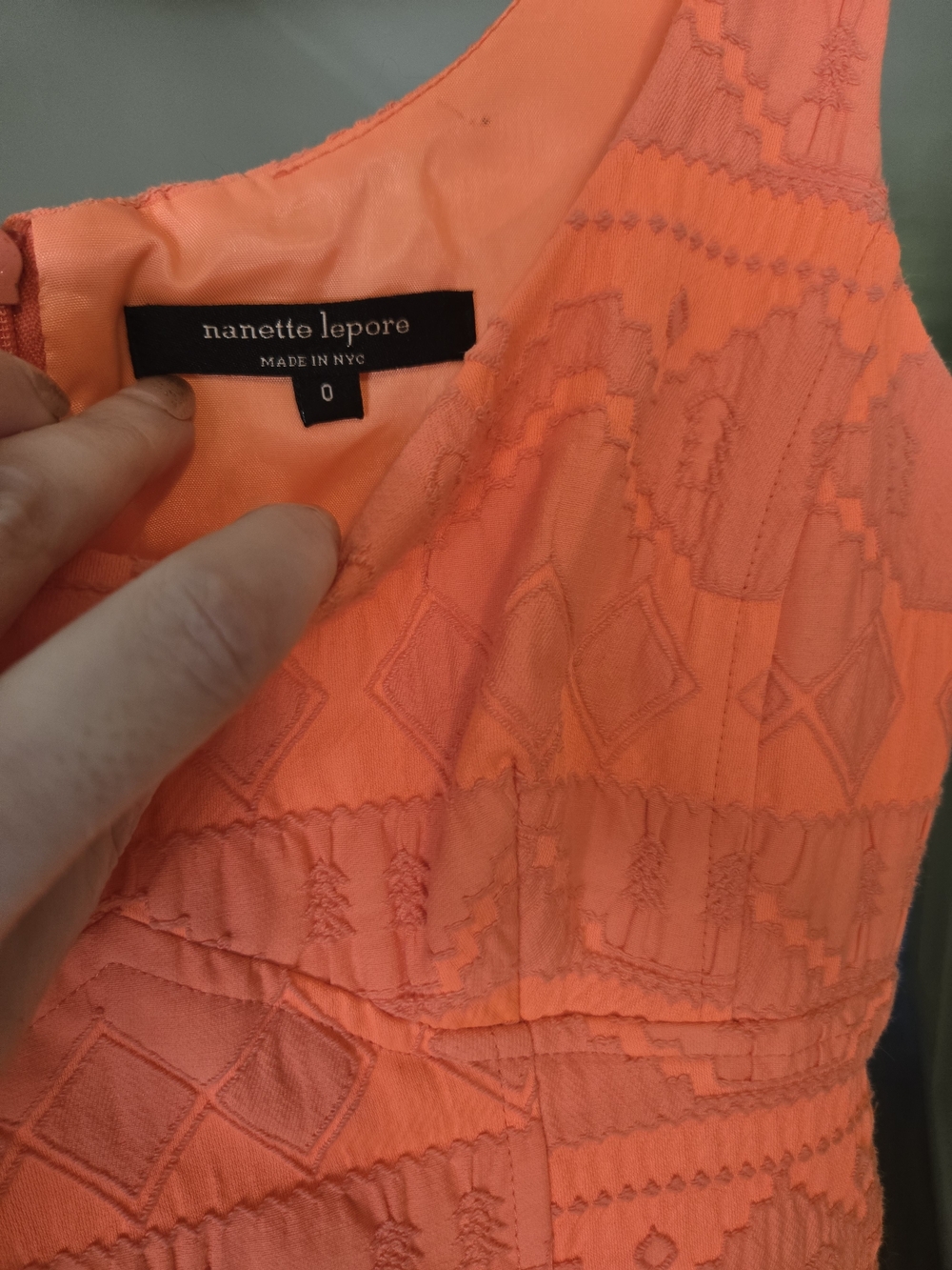 Nanette Lepore Neon Orange Structured Dress 0 - Picture 5 of 13
